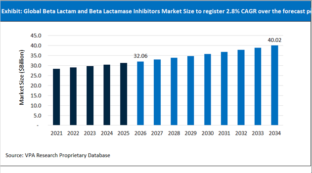 Beta Lactam and Beta Lactamase Inhibitors Market Size Outlook 2021 to 2034