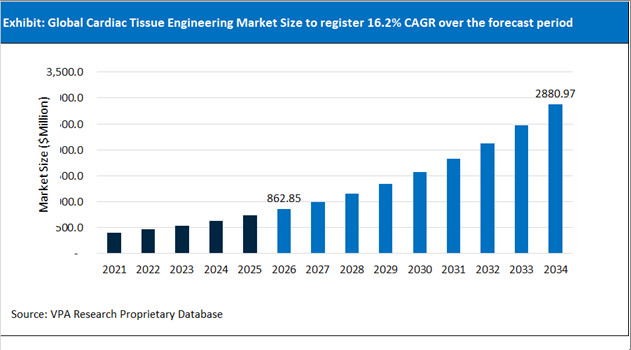 Cardiac Tissue Engineering Market Size Outlook 2021 to 2034