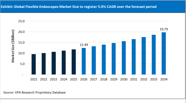 Flexible Endoscopes Market Size Outlook 2021 to 2034